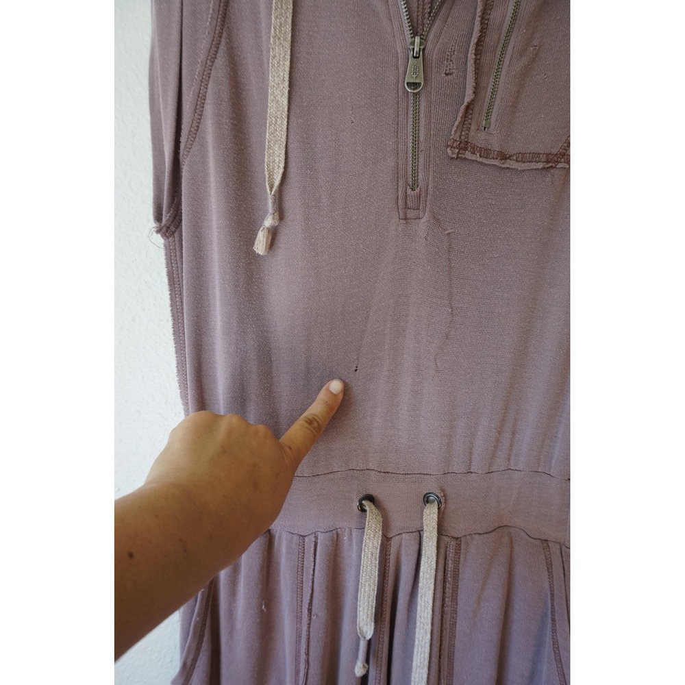 FP Movement Franklin Hills Jumpsuit Knit Boho Distressed Harem Hooded‎ Mauve XS - Picture 4 of 12